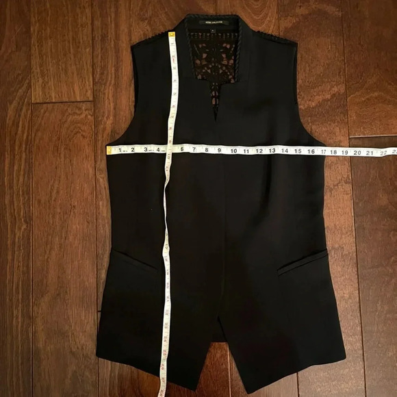 Kobi Halperin | Lace Back Rope Neck Detail Waistcoat - Black / Sz S - Picture 8 of 9